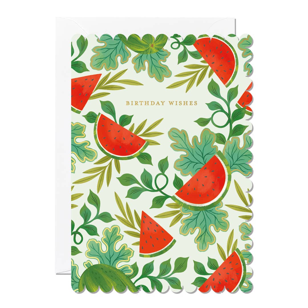 Birthday Wishes Watermelon Greeting Card by Paper Raven Co and Ricicle Cards