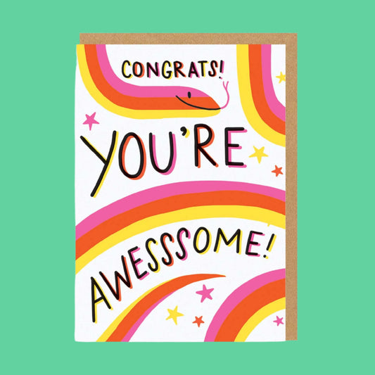 Congrats You're Awesssome Greeting Card by Hello! Lucky & Ohh Deer