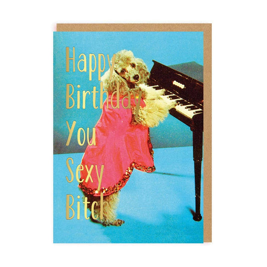 Happy Birthday Sexy Bitch Greeting Card by Smitten Kitten & Ohh Deer