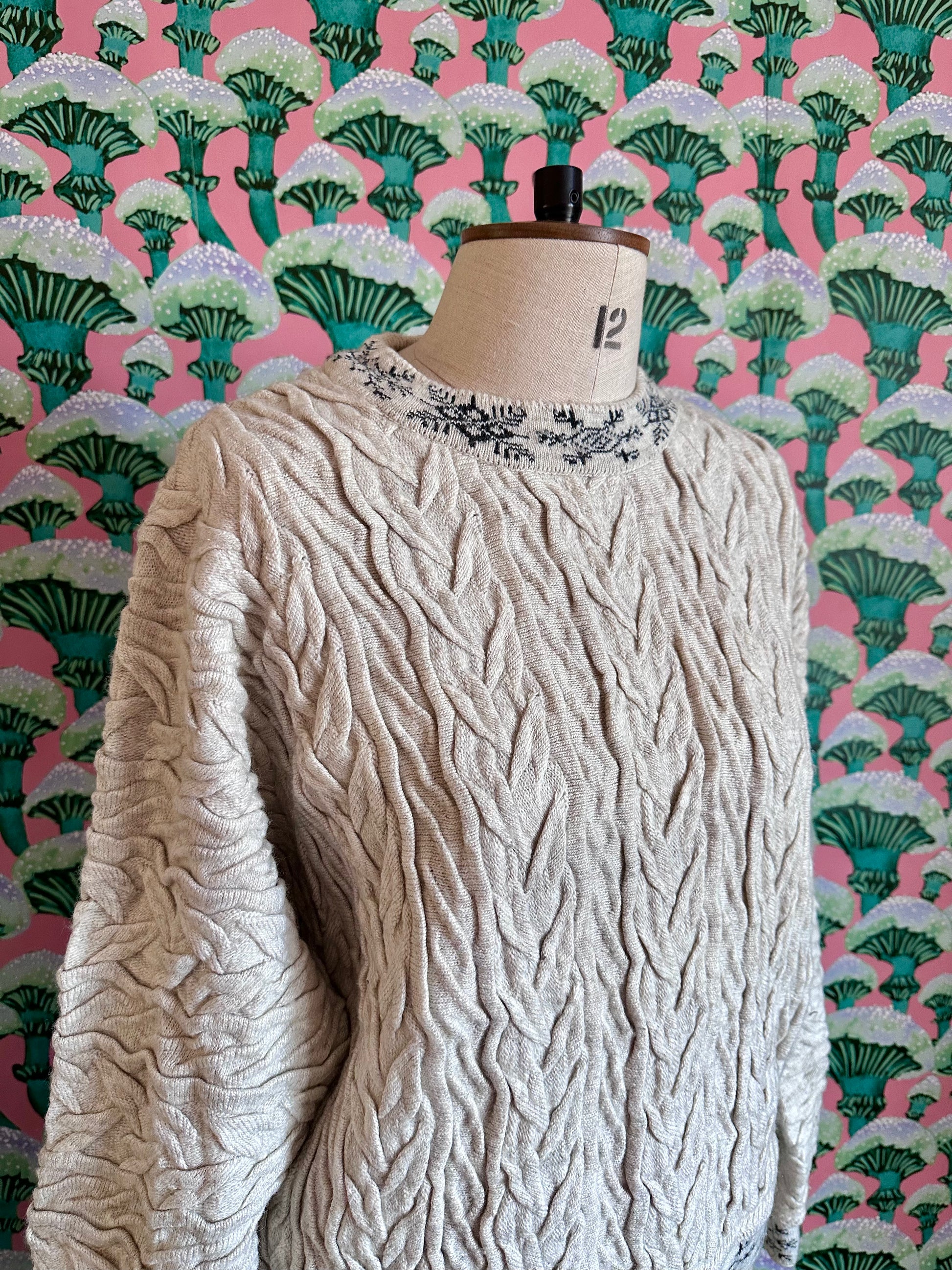 90s 3D Knit Textured Sweater by Carlo Colucci happysundayvintage