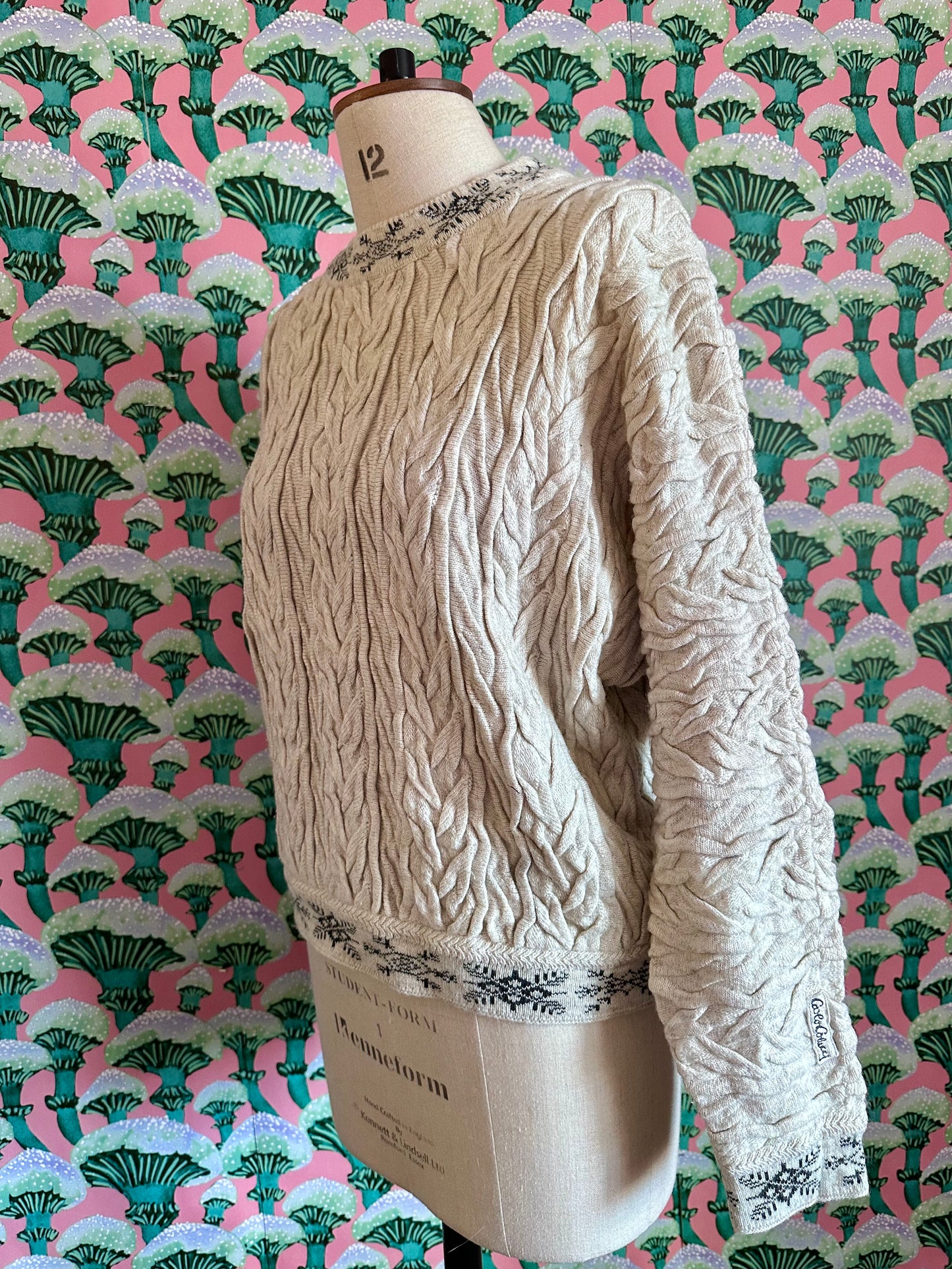 90s 3D Knit Textured Sweater by Carlo Colucci